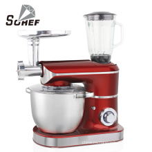 Kitchen robot colorful plastic housing multi food processor with stainless steel rotating bowl